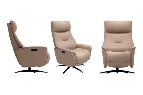 כורסא מעור מסתובבת עם ריקליינר דגם - MIO E106