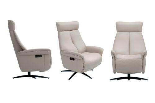 כורסא מעור או בד מסתובבת עם ריקליינר כורסא דגם MIO E100