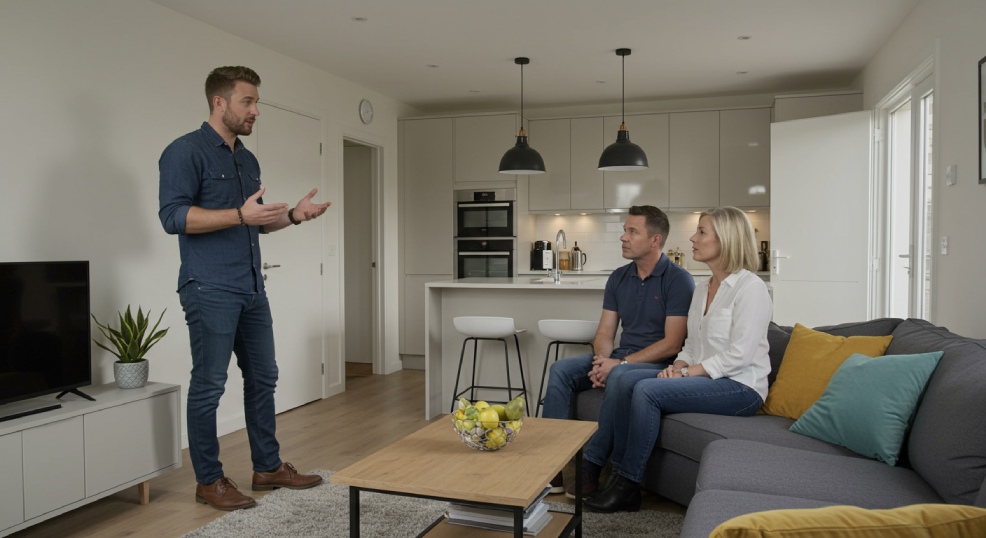 עיצוב סלון קטן עם מטבח